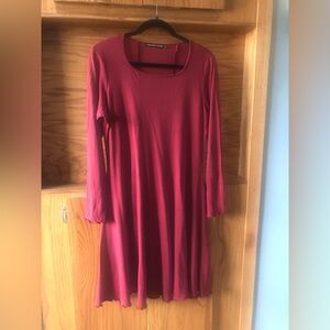Gudrun Sjoden Deep Red Long Sleeve Swing Dress